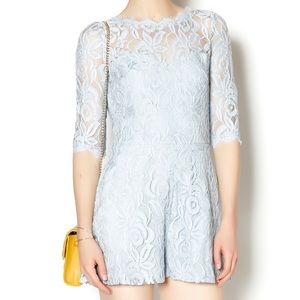 NWT Lace Romper Signature 8 light blue